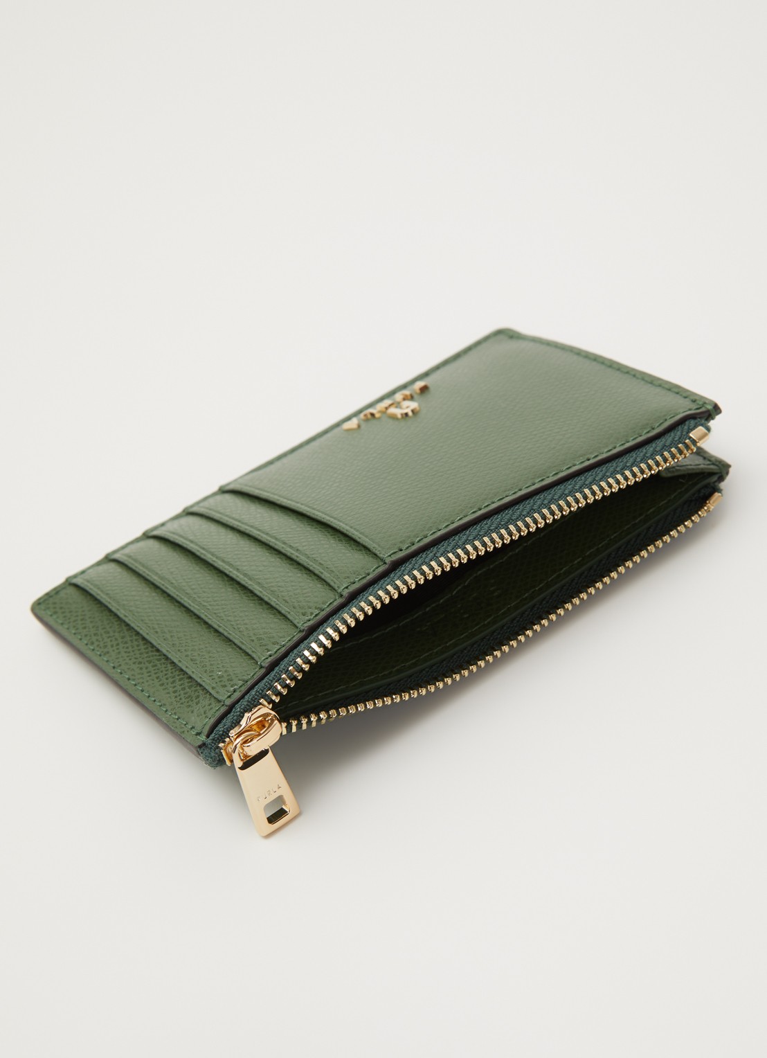 FURLA Camelia M pasjeshouder van leer - voorkant 2 groen