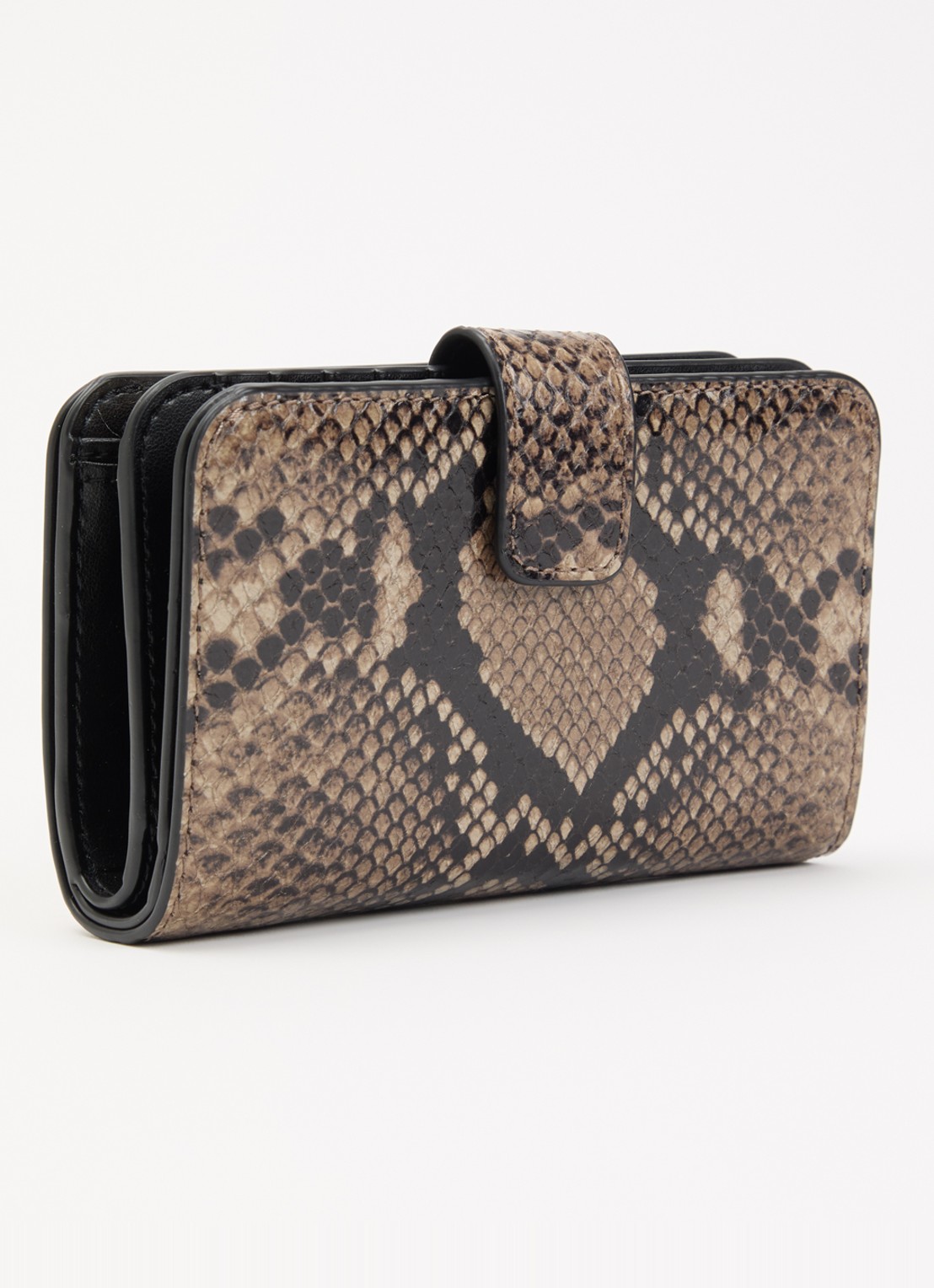 FURLA Camelia portemonnee van leer met slangenprint - achterkant zand