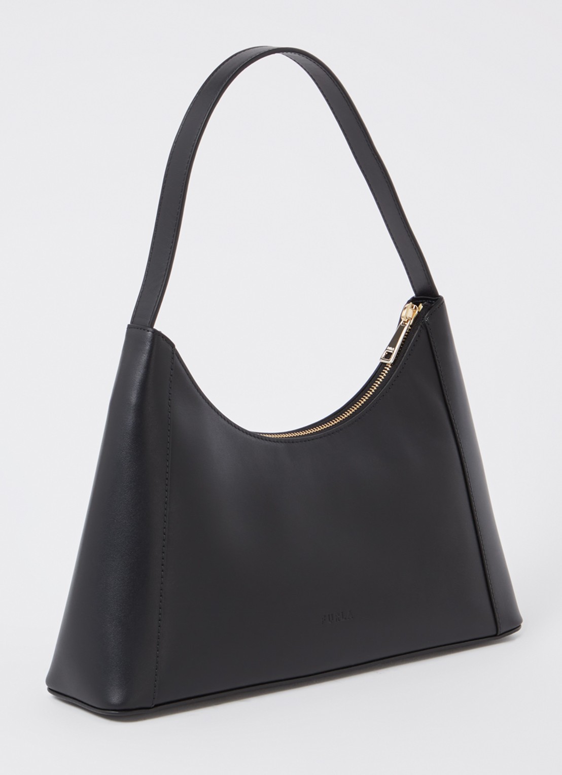 FURLA Diamante S schoudertas van leer - achterkant zwart