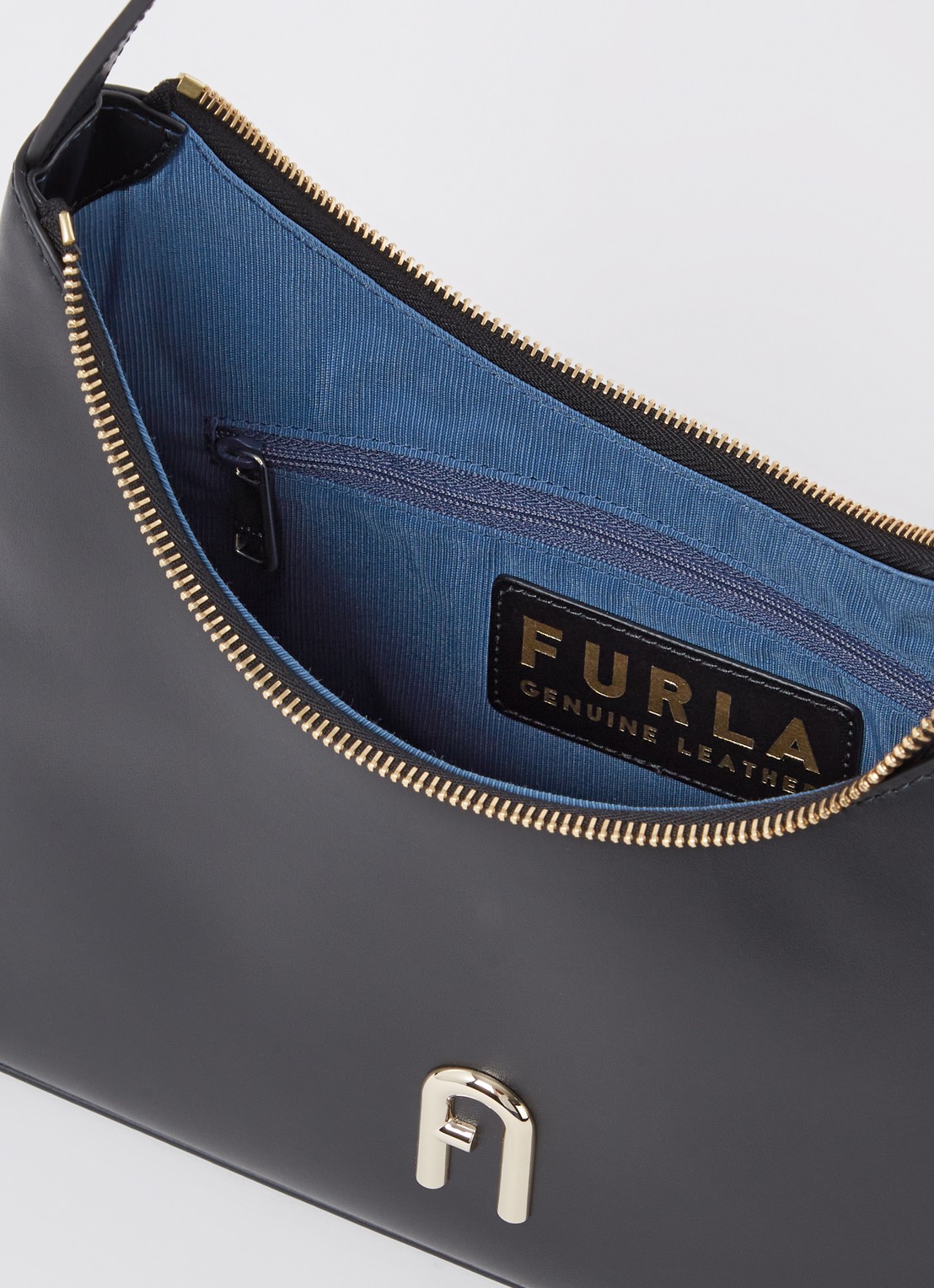 FURLA Diamante S schoudertas van leer - detail 3 zwart