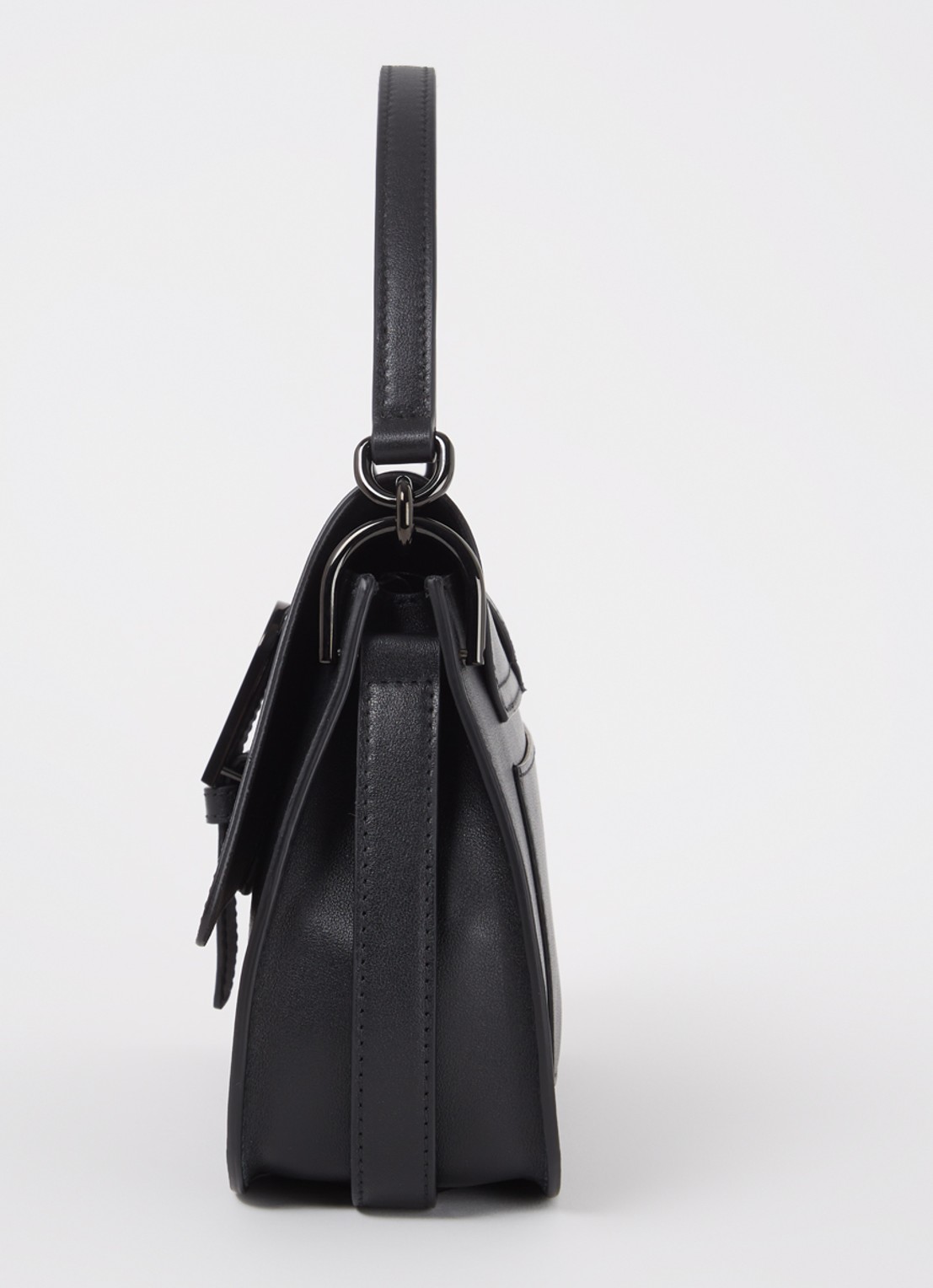 FURLA Flow handtas M van kalfsleer - detail 4 zwart