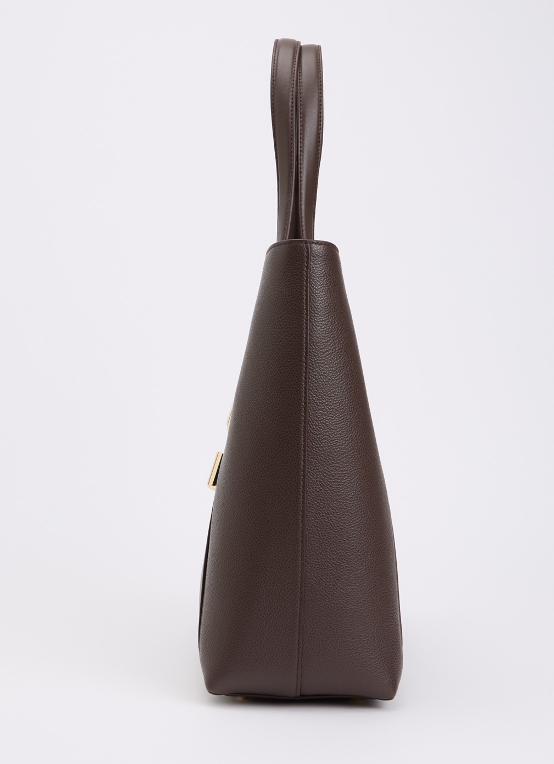 FURLA Goccia L schoudertas van kalfsleer met logo - detail 5 donkerbruin