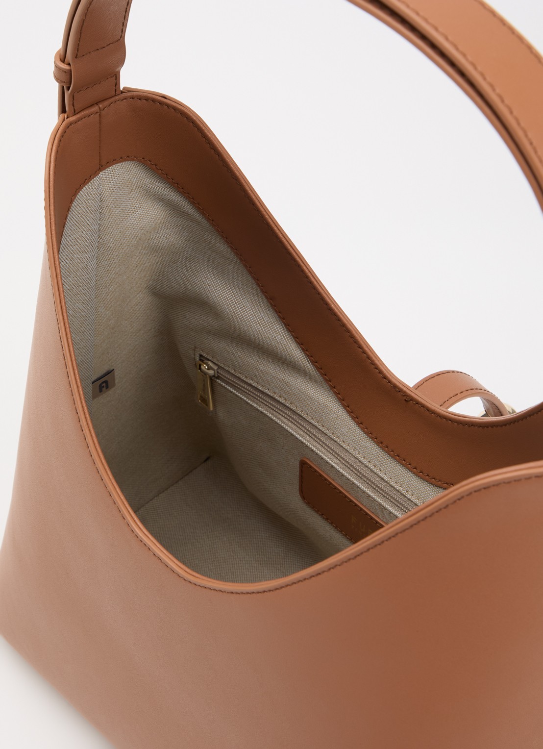 FURLA Goccia M schoudertas van kalfsleer - detail 2 cognac