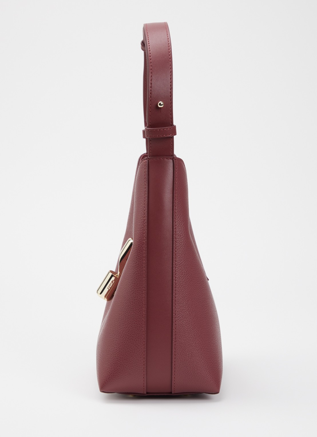 FURLA Goccia S schoudertas van leer met verstelbare schouderriem - detail 3 cranberryrood
