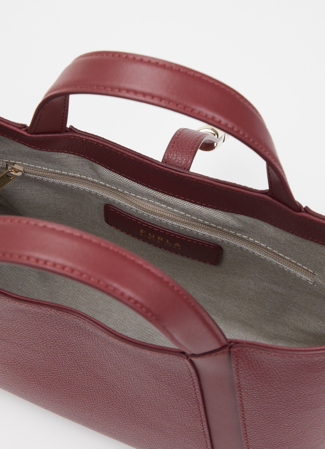 FURLA Goccia S shopper van leer met afneembare schouderriem - detail 3 rood