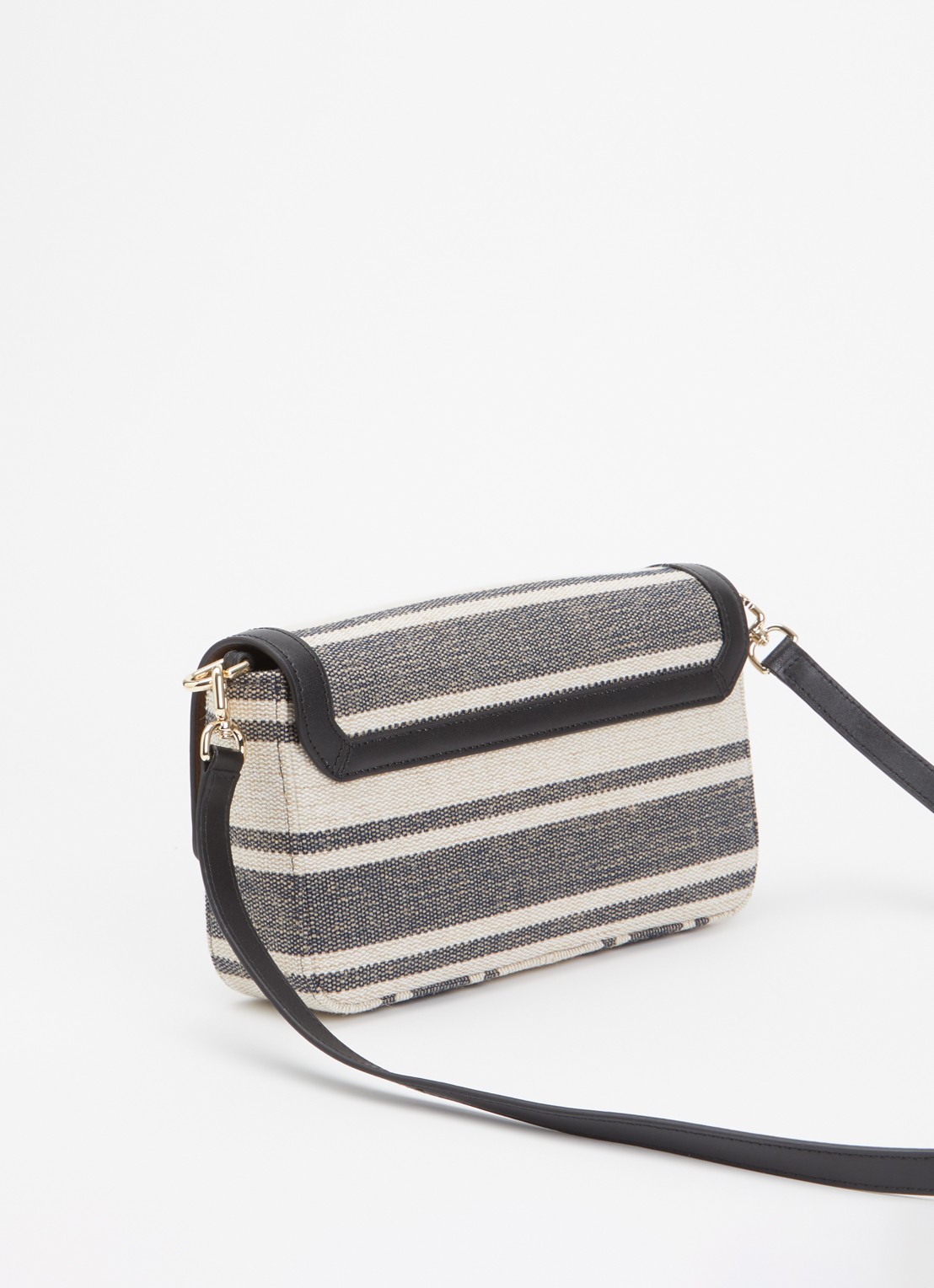 FURLA Iride S crossbodytas met afneembare schouderriem en details van leer - achterkant donkergrijs