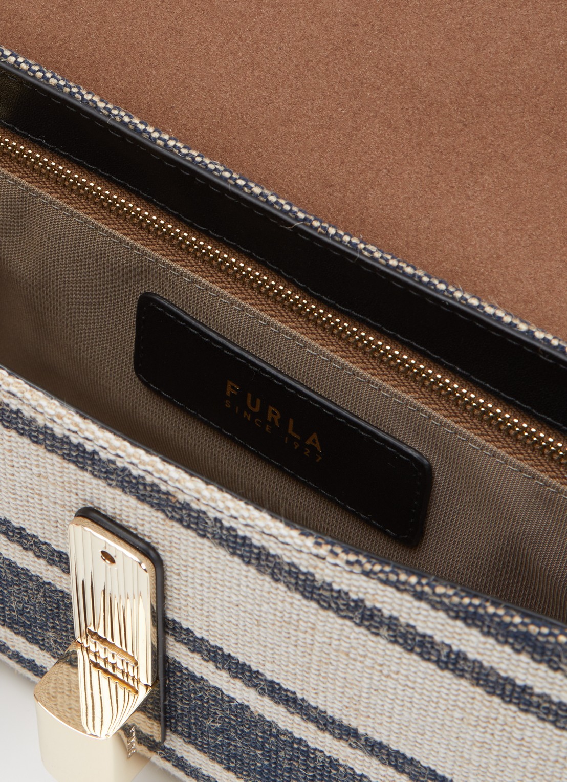 FURLA Iride S crossbodytas met afneembare schouderriem en details van leer - detail 3 donkergrijs