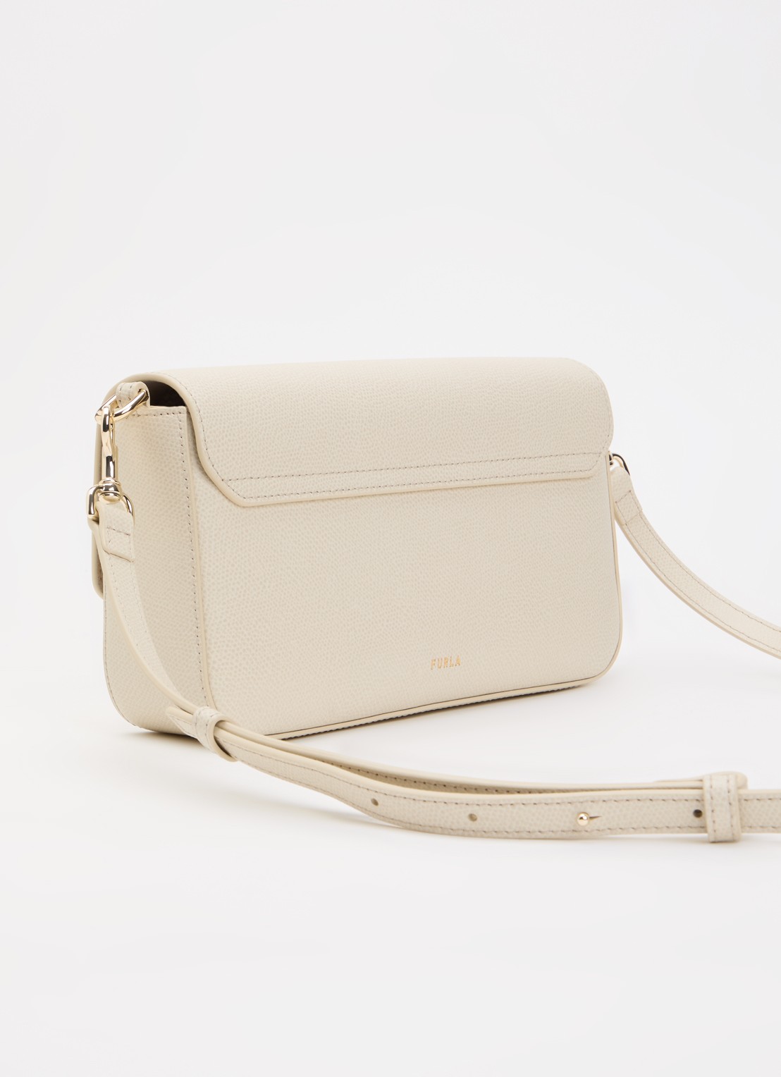 FURLA Iride S crossbodytas van leer met afneembare schouderriem - achterkant 5 beige