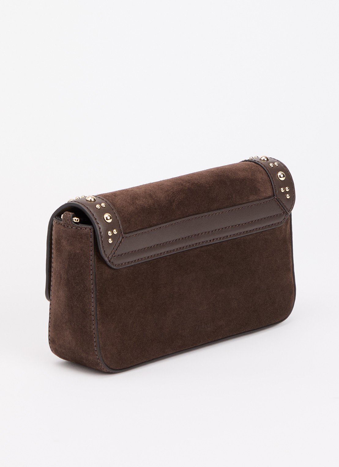 FURLA Iride S crossbodytas van suède met studs en afneembare schouderriem - achterkant 5 bruin