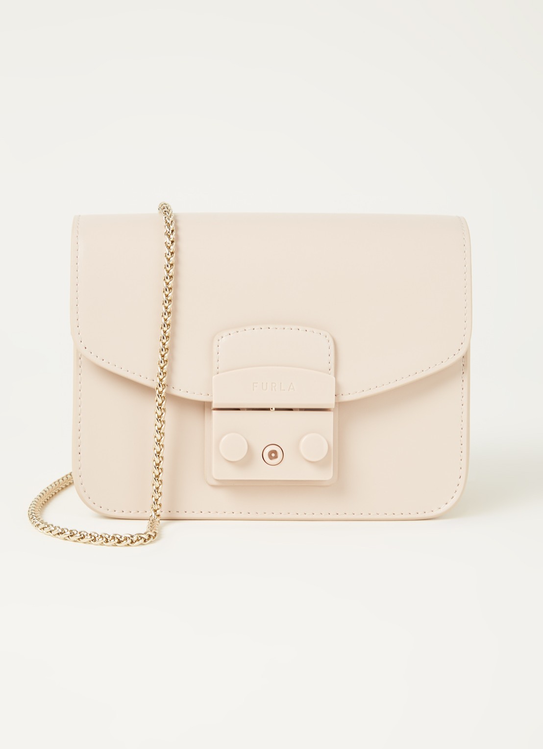 FURLA Metropolis Mini crossbodytas van leer - voorkant lichtroze