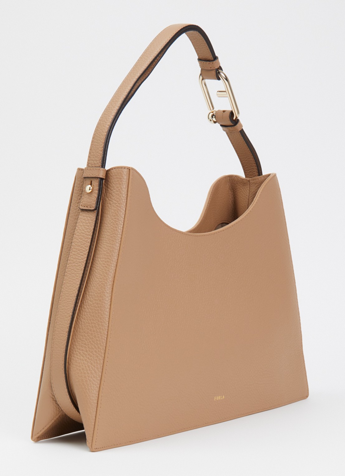 FURLA Nuvola L schoudertas van kalfsleer - achterkant 2 beige