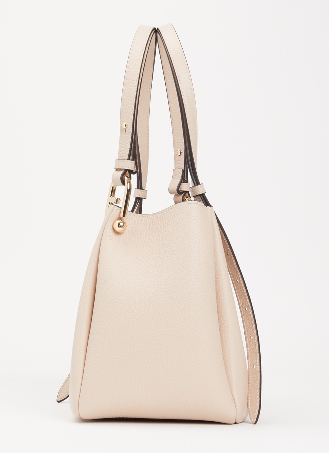 FURLA Nuvola M schoudertas van leer met verstelbare schouderriem - detail 3 creme