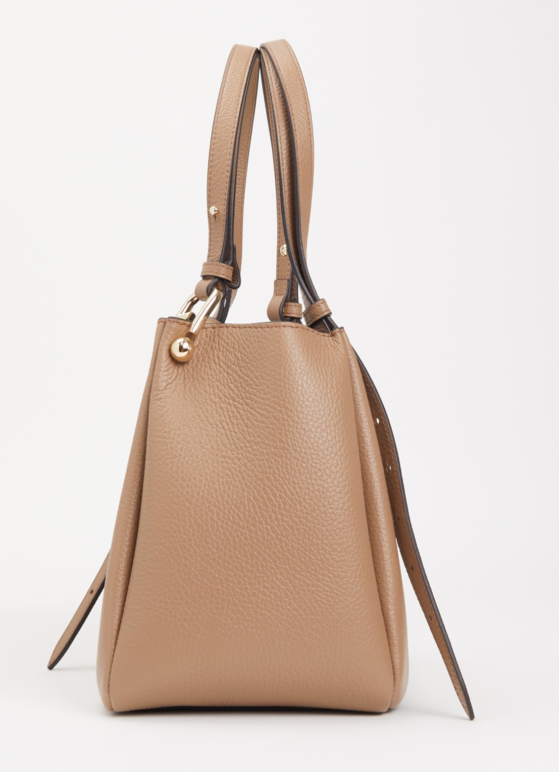 FURLA Nuvola M schoudertas van leer met verstelbare schouderriem - detail 3 donkerbeige