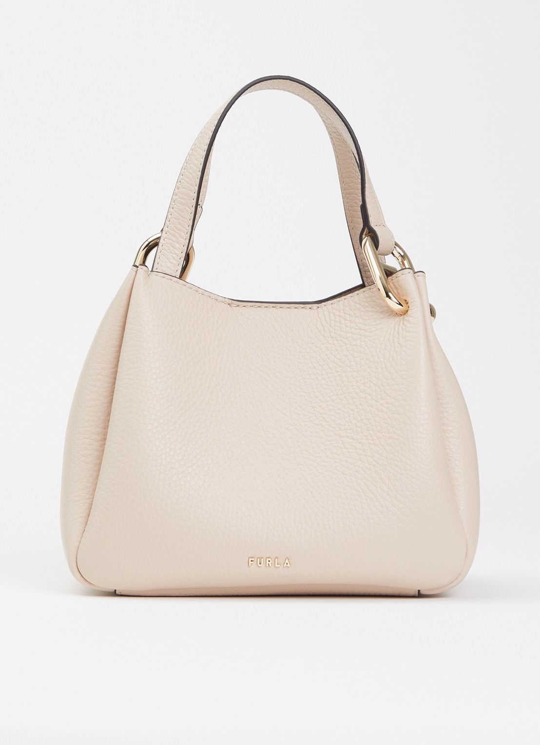 FURLA Nuvola Mini handtas van leer - voorkant beige