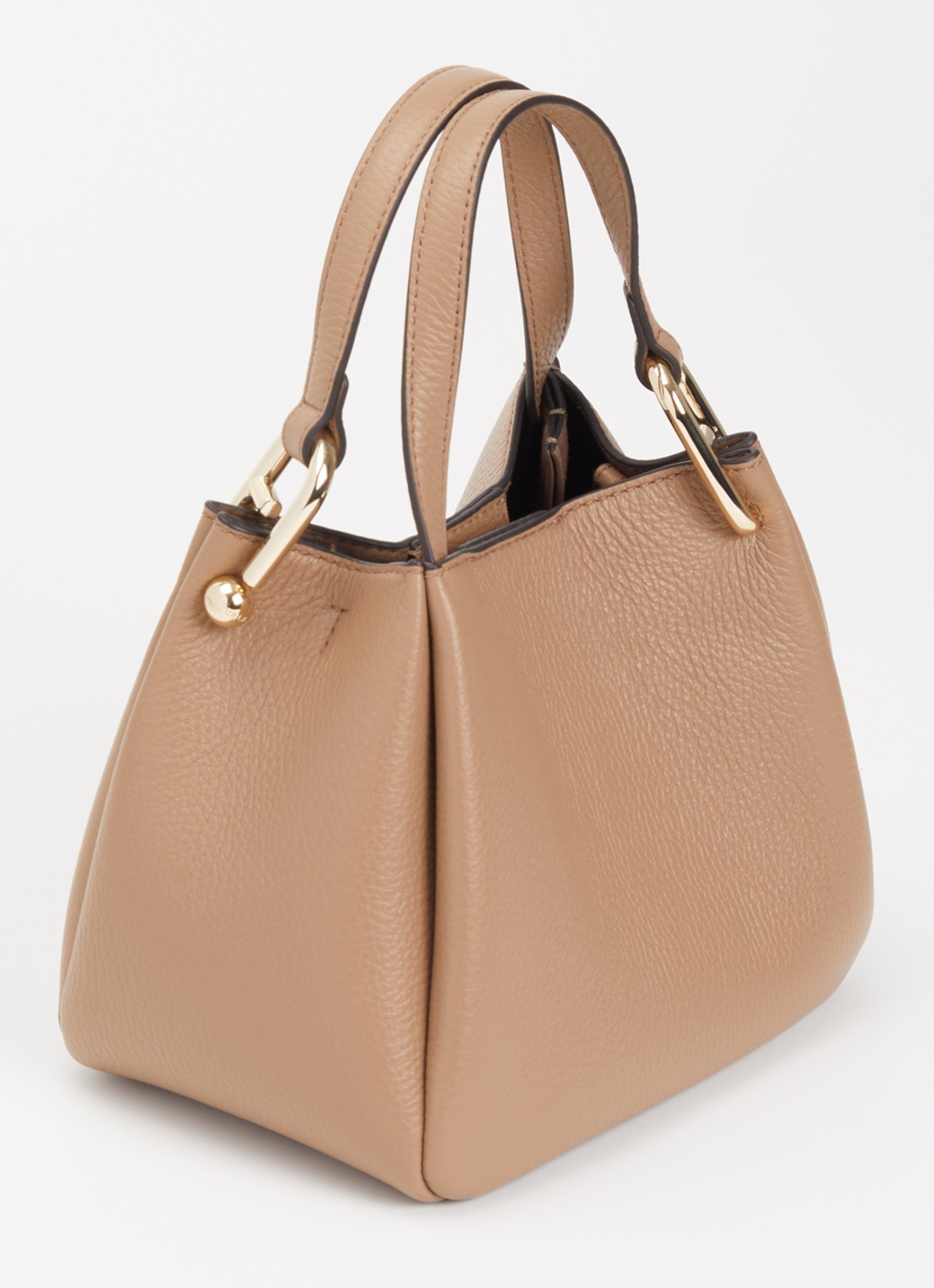 FURLA Nuvola Mini handtas van leer - achterkant 5 donkerbeige