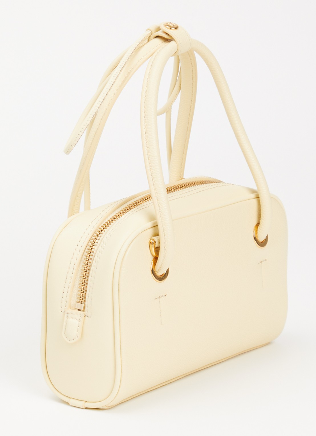 FURLA Poppy Mini handtas van leer - achterkant 2 lichtgeel