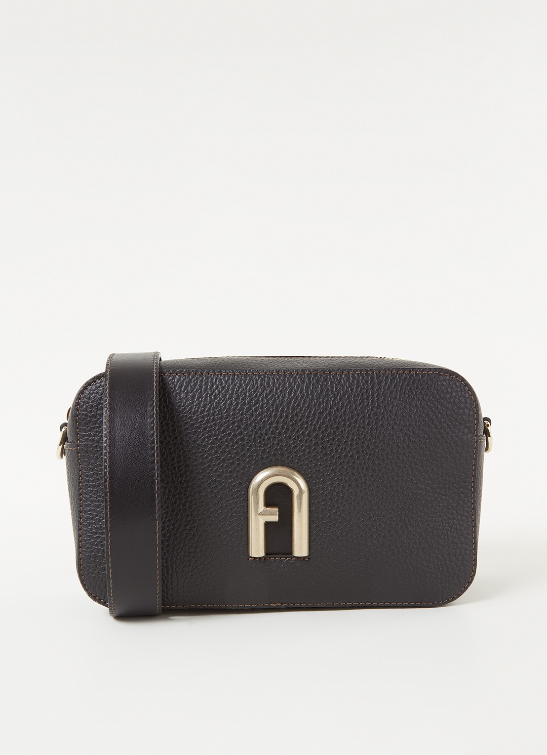 FURLA Primula S crossbodytas van leer - voorkant 2 zwart