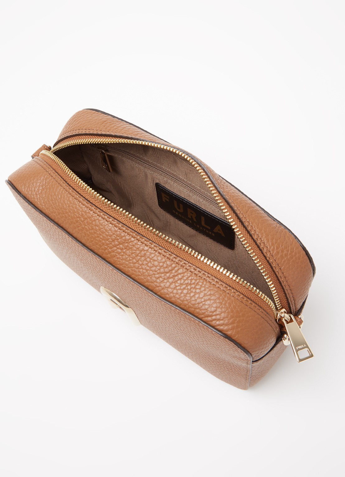 FURLA Primula S crossbodytas van leer - detail 2 bruin