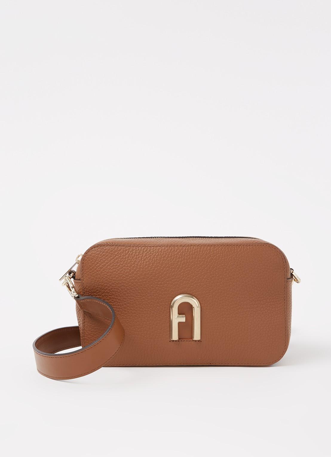 FURLA Primula S crossbodytas van leer - voorkant 4 bruin