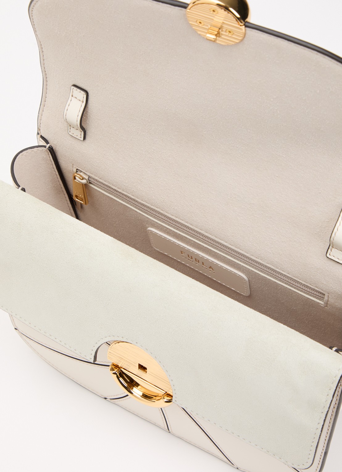 FURLA Sfera crossbodytas van leer en afneembare schouderriem  - detail 3 beige