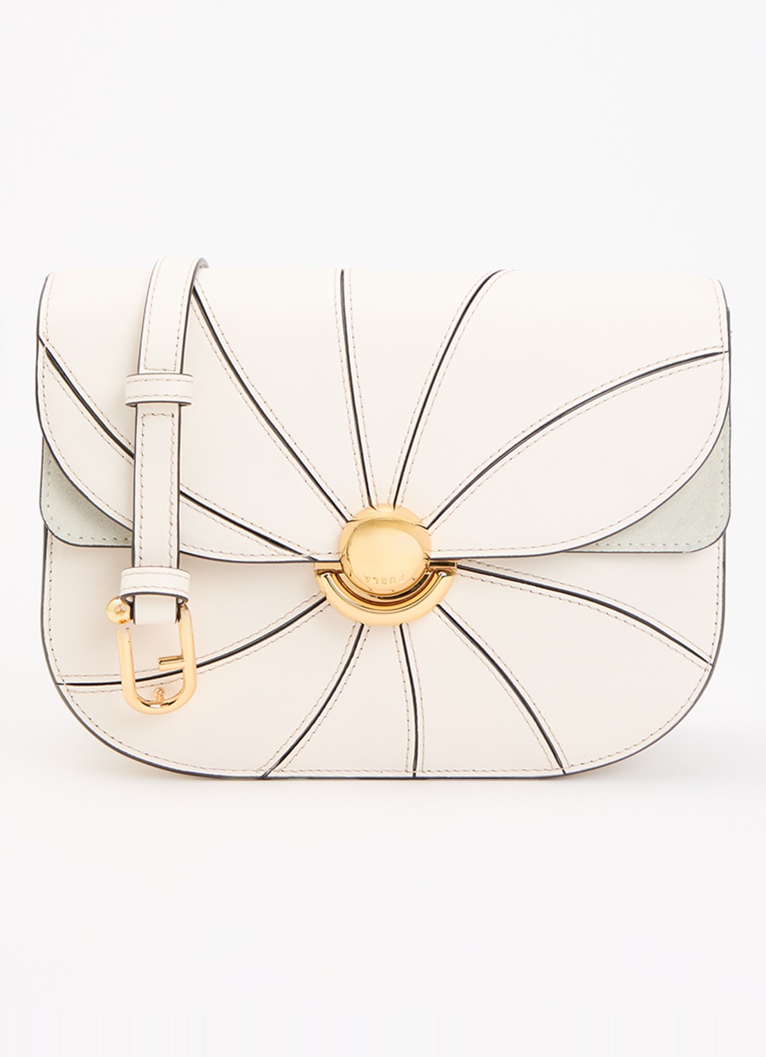 FURLA Sfera crossbodytas van leer en afneembare schouderriem  - voorkant 2 beige