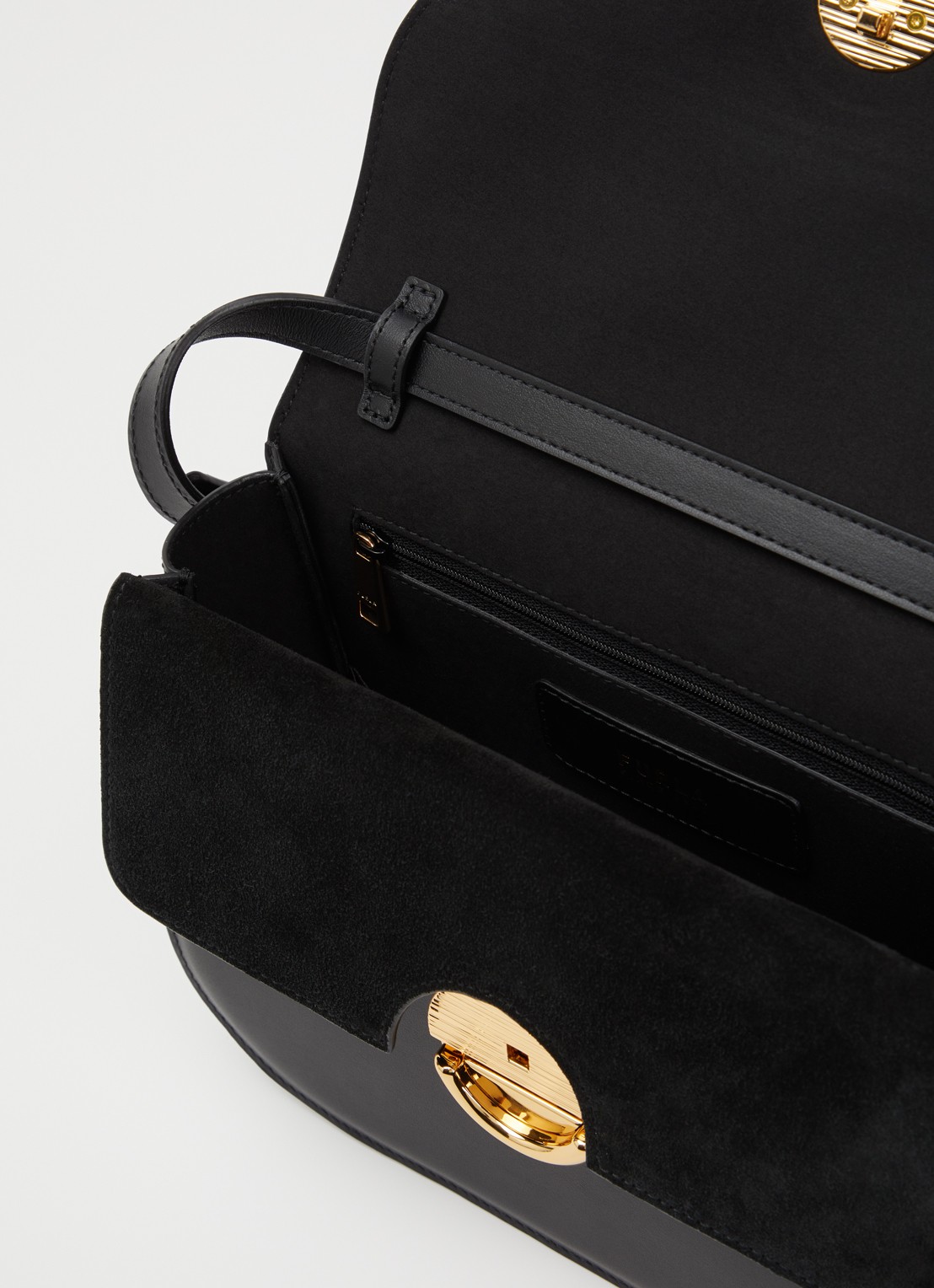 FURLA Sfera S crossbodytas van leer - detail 3 zwart