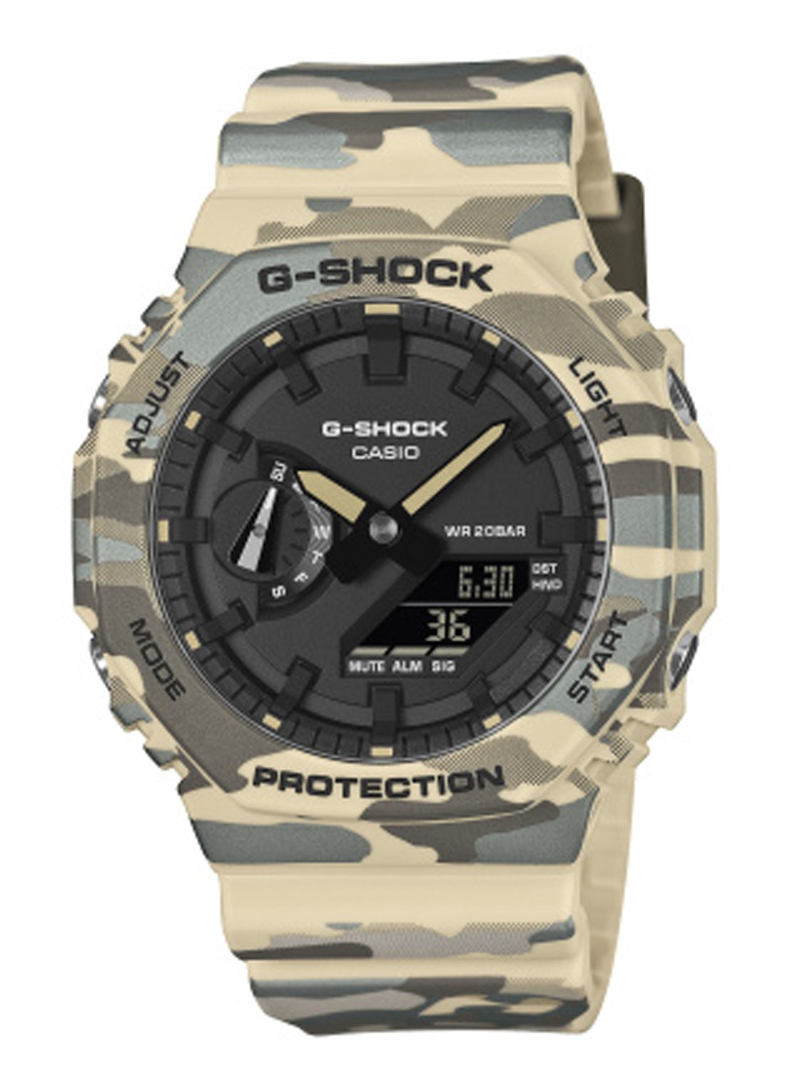 G-Shock Classic horloge GA-2100CM-5AER - voorkant legergroen