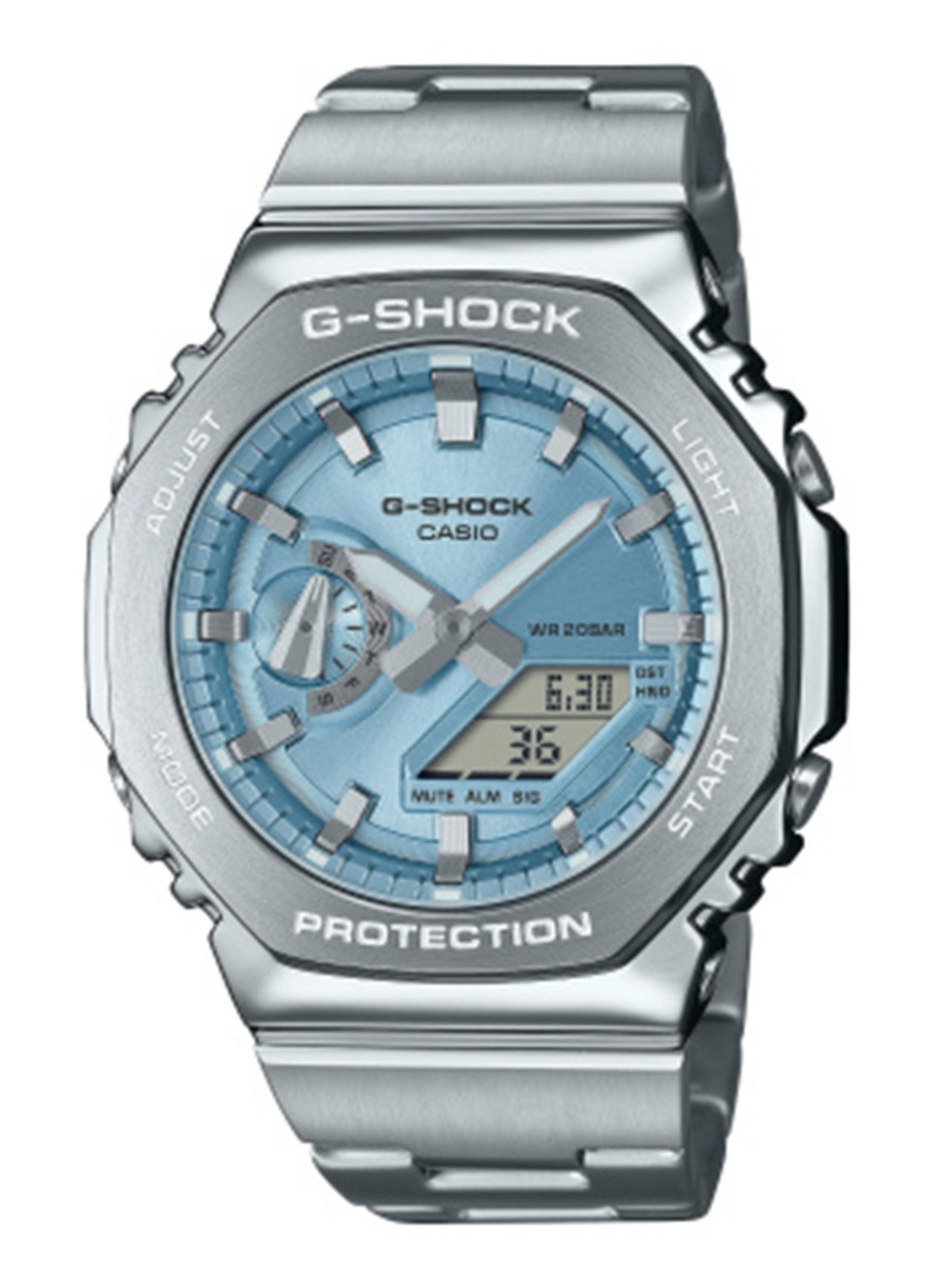 G-Shock G-Shock METAL horloge GM-2110 - voorkant lichtblauw