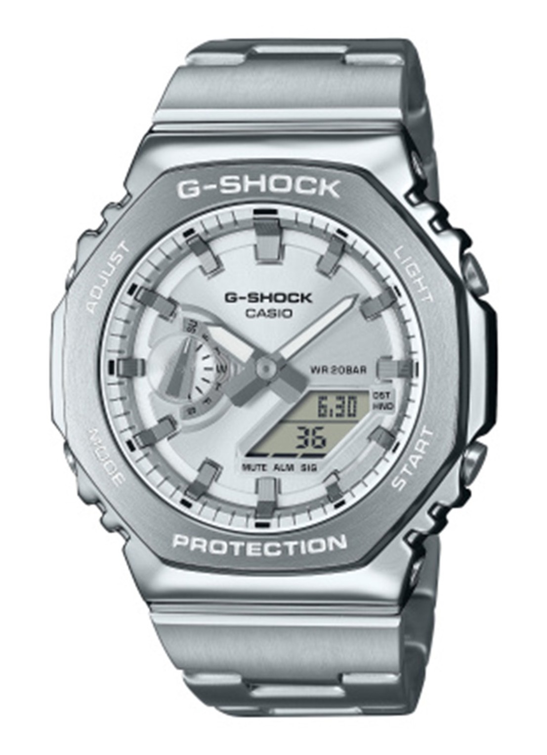 G-Shock G-Shock METAL horloge GM-2113 - voorkant zilver
