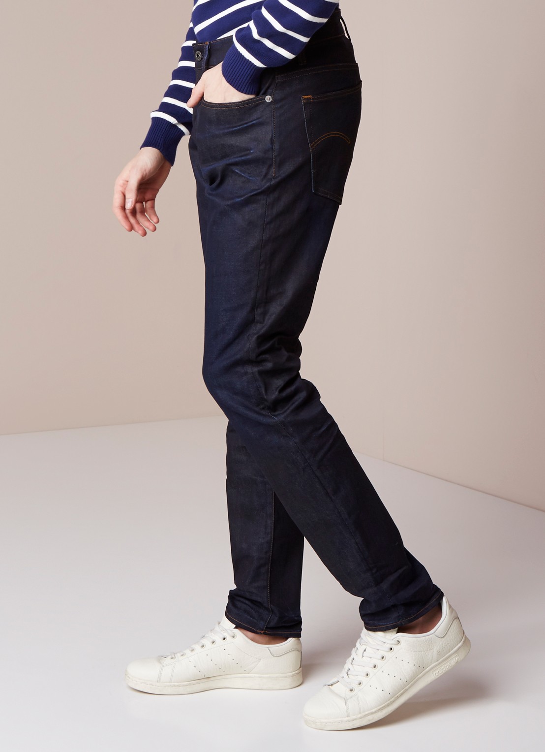 G-Star RAW 3301 High rise slim fit jeans met stretch - detail 2 indigo