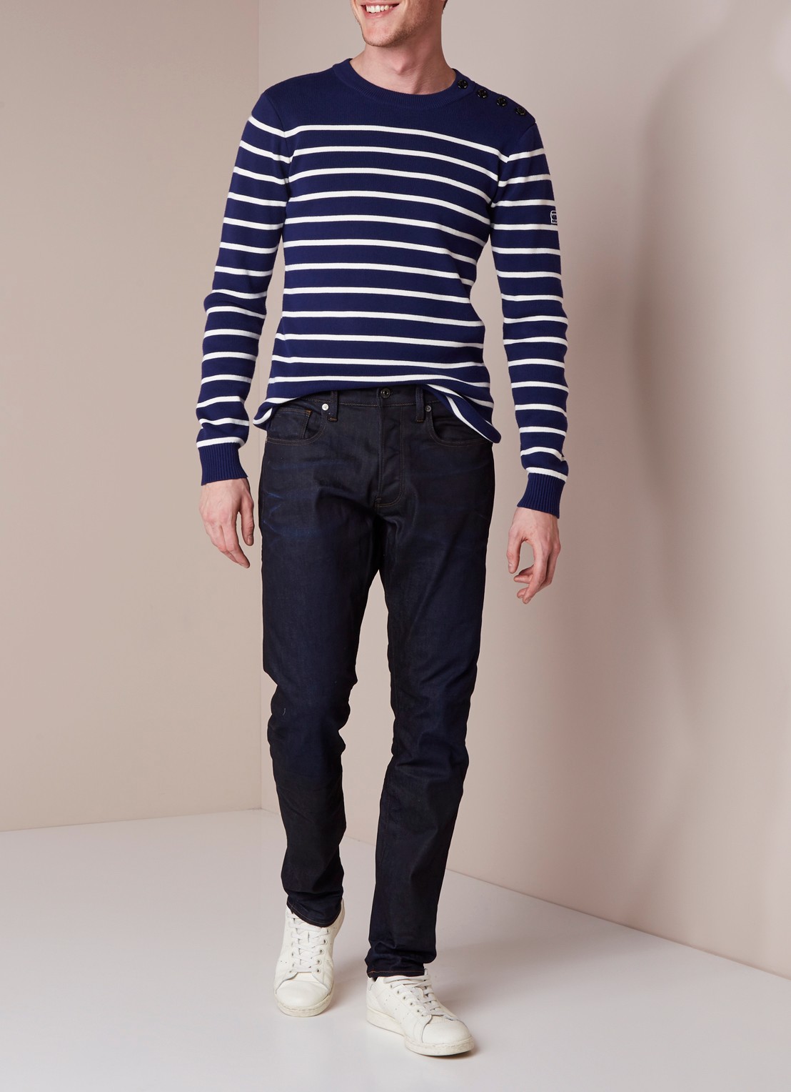 G-Star RAW 3301 High rise slim fit jeans met stretch - voorkant 5 indigo