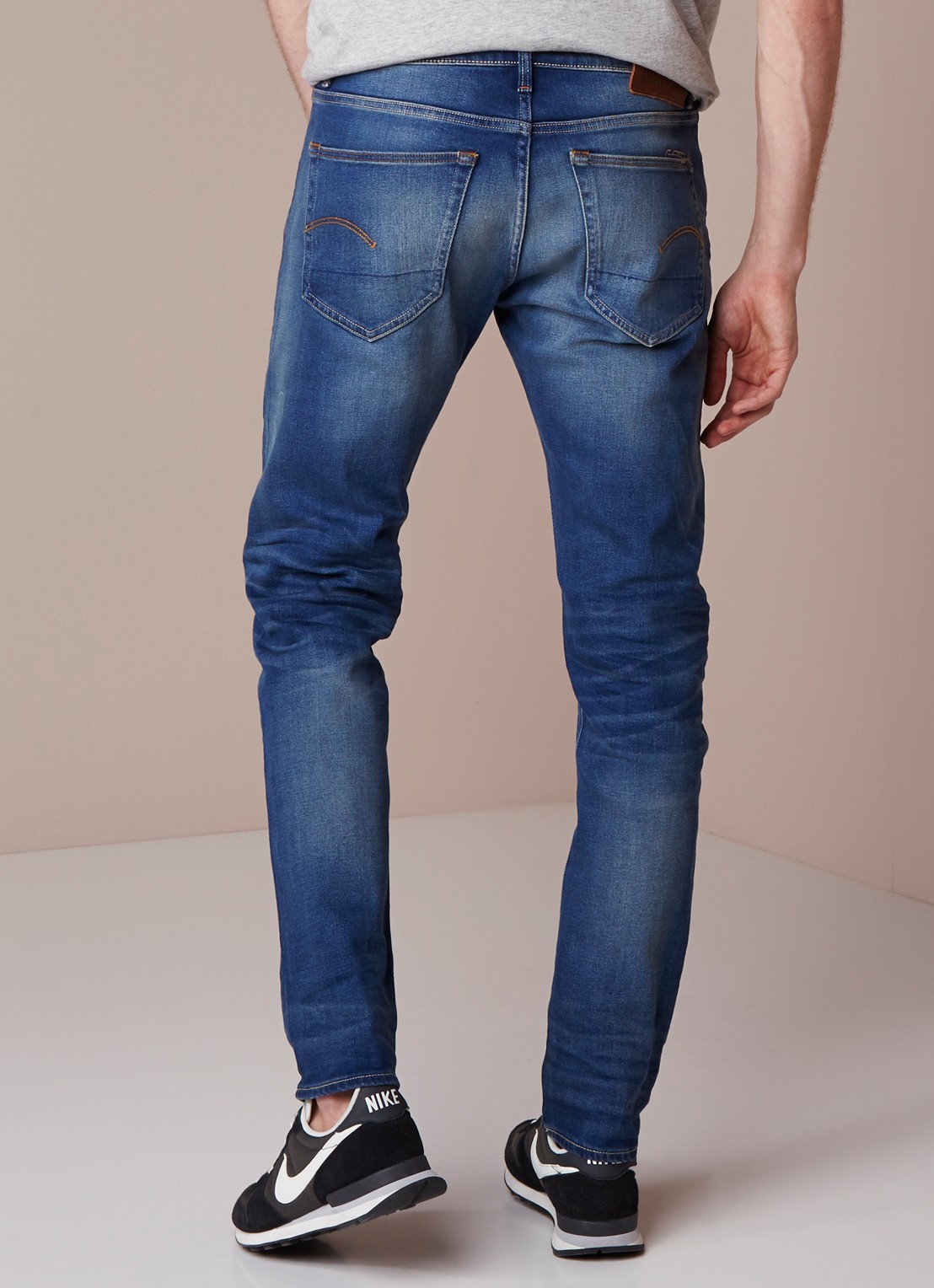 G-Star RAW 3301 Mid rise slim fit jeans met stretch - achterkant indigo
