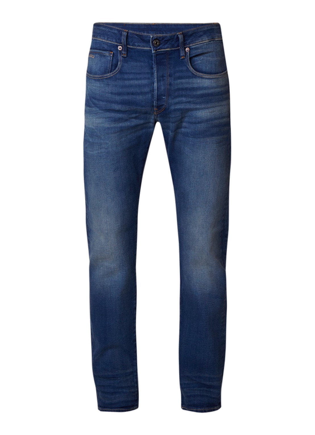 G-Star RAW 3301 Mid rise slim fit jeans met stretch - voorkant 2 indigo