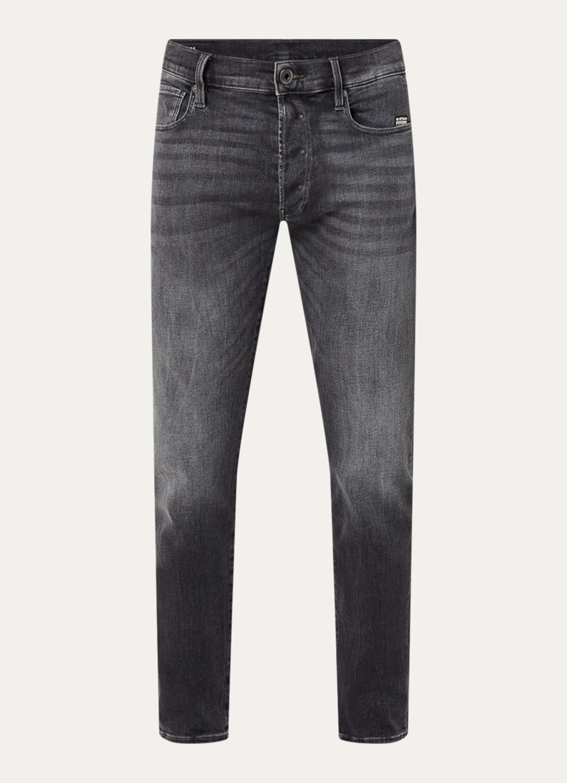 G-Star RAW 3301 slim fit jeans in  katoenblend met gekleurde wassing - voorkant zwart