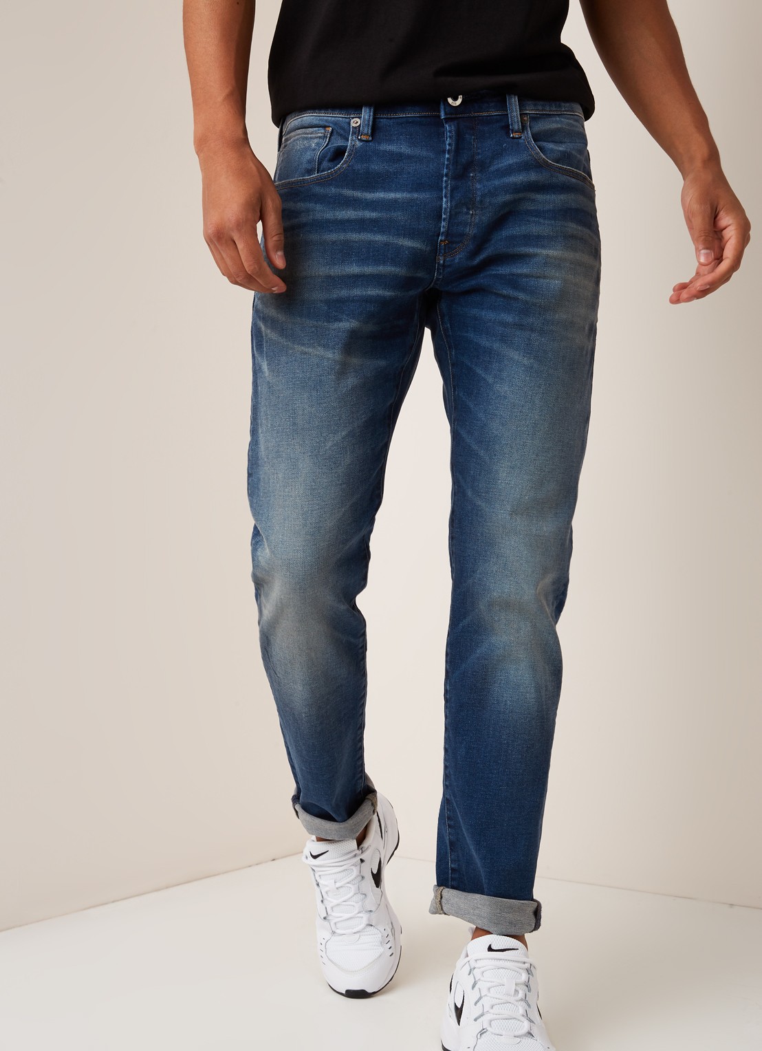 G-Star RAW 3301 slim fit jeans met strech - detail 4 indigo