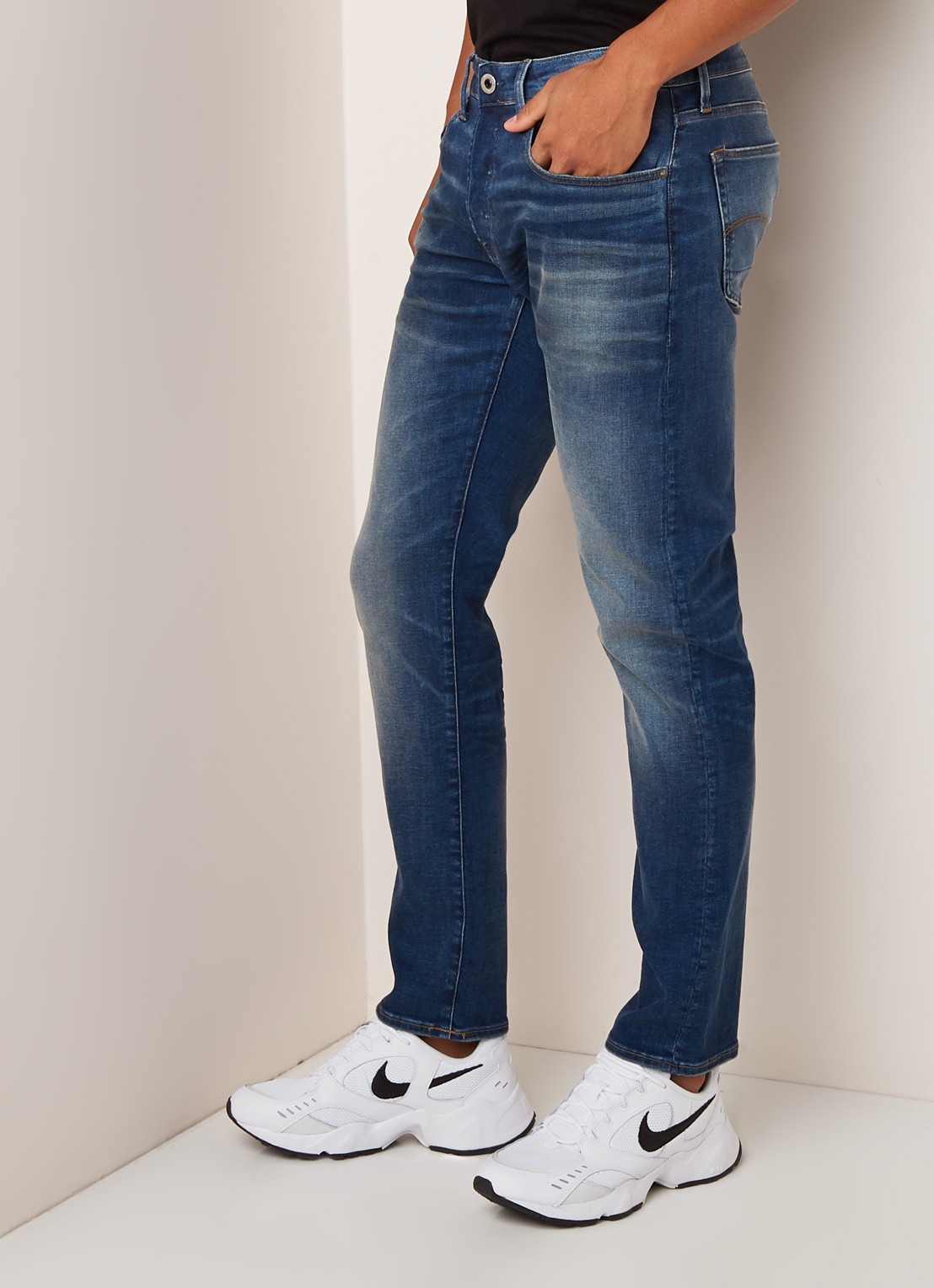 G-Star RAW 3301 slim fit jeans met strech - detail 5 indigo