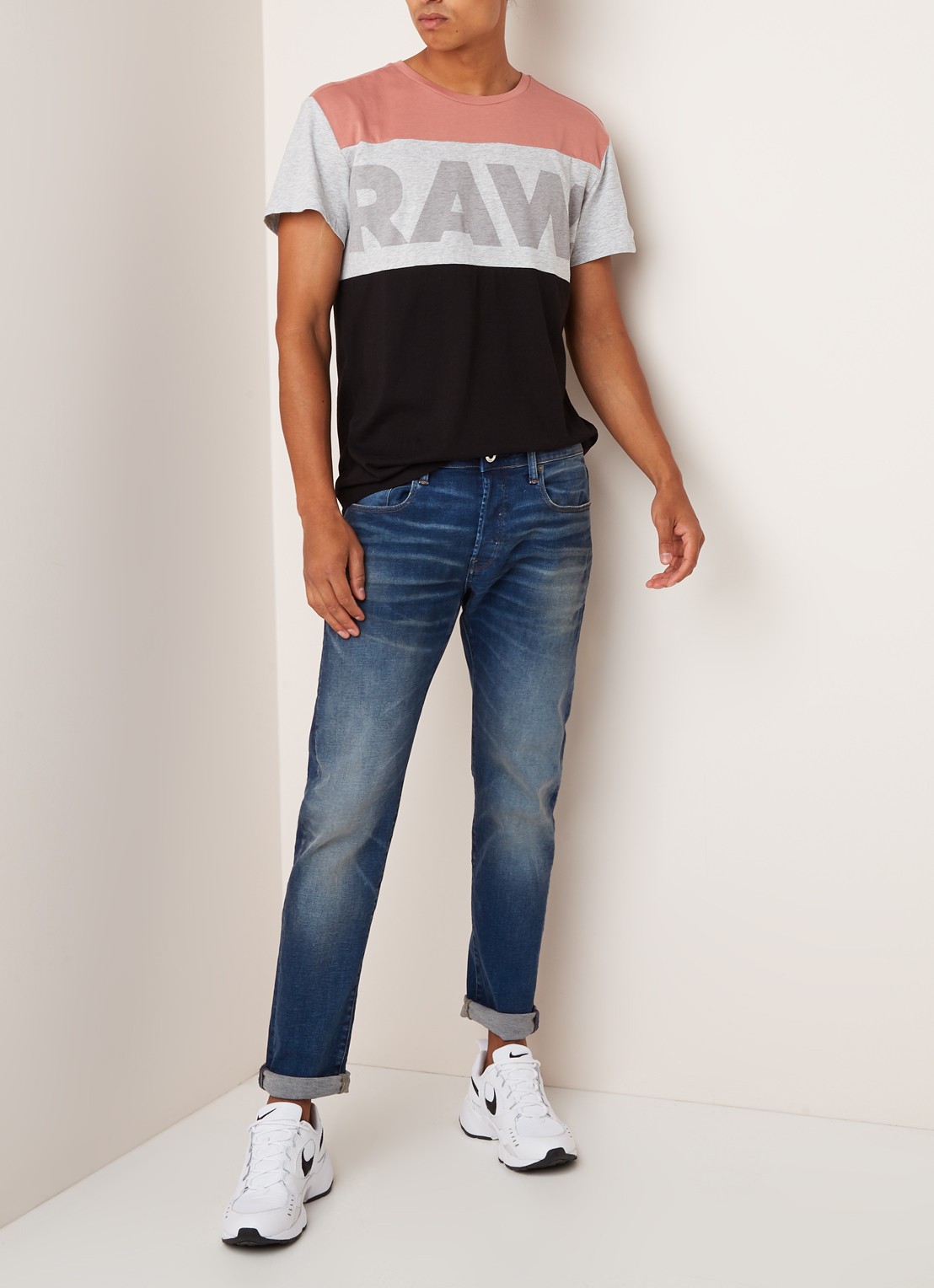 G-Star RAW 3301 slim fit jeans met strech - voorkant 3 indigo