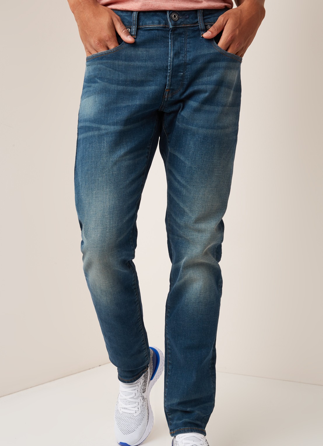 G-Star RAW 3301 slim fit jeans met stretch - detail 2 indigo