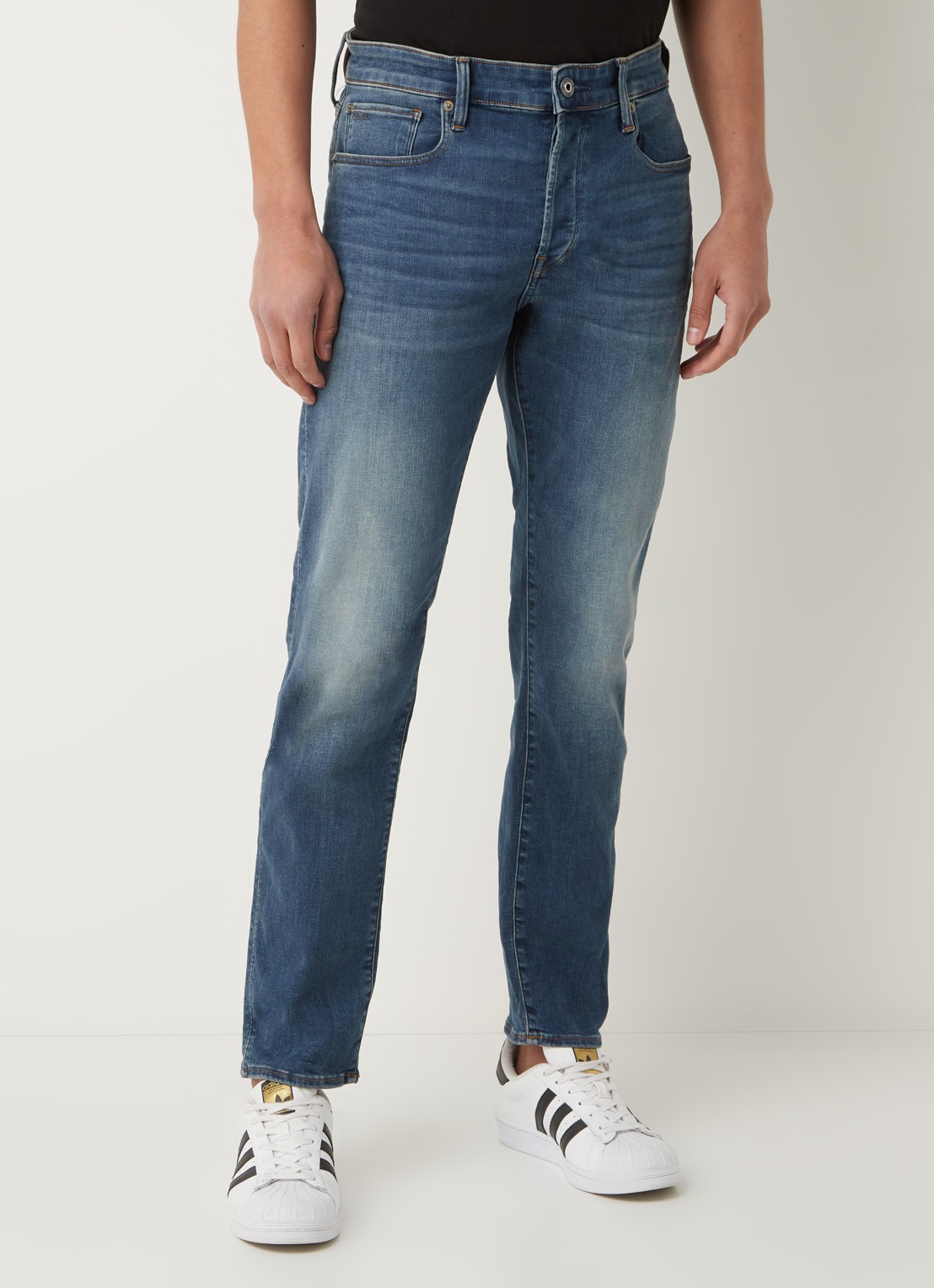 G-Star RAW 3301 slim fit jeans met stretch - detail 2 indigo