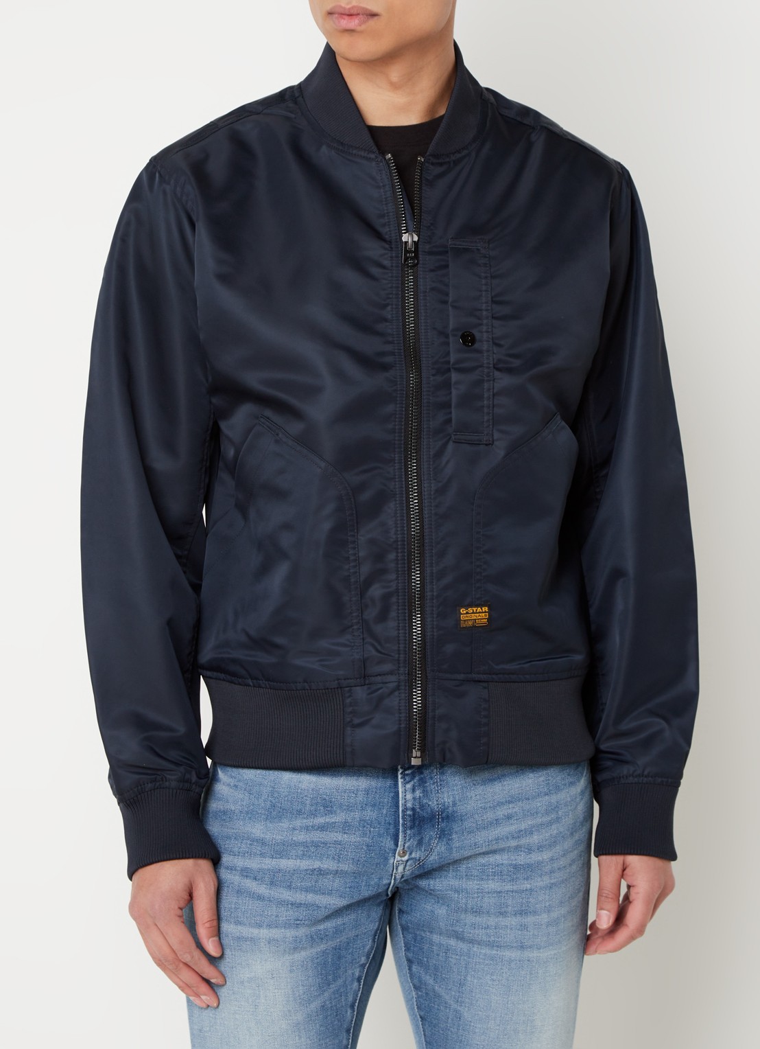 G-Star RAW Bomberjack met steekzakken en logo - detail 4 blauw