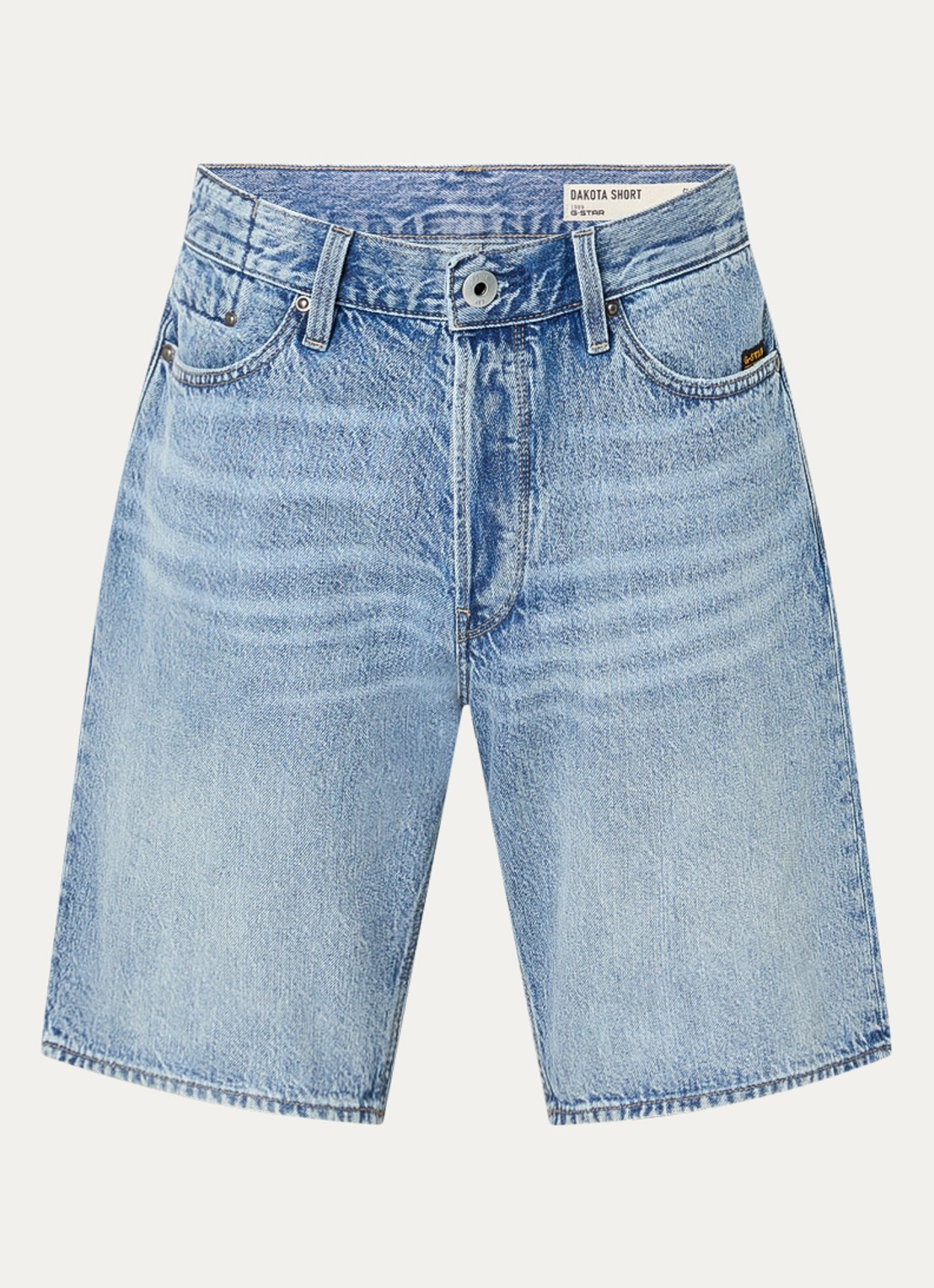 G-Star RAW Dakota straight fit korte broek van denim - voorkant indigo