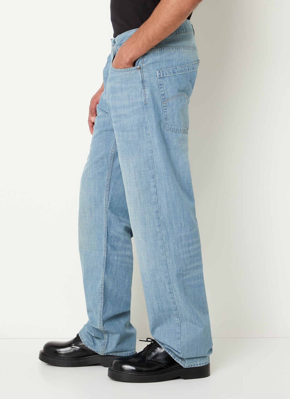 G-Star RAW Deeggie straight leg jeans met lichte wassing - detail 2 indigo