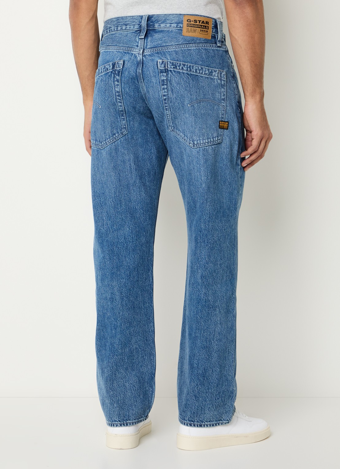 G-Star RAW Deeggie straight leg jeans met medium wassing - achterkant 3 indigo