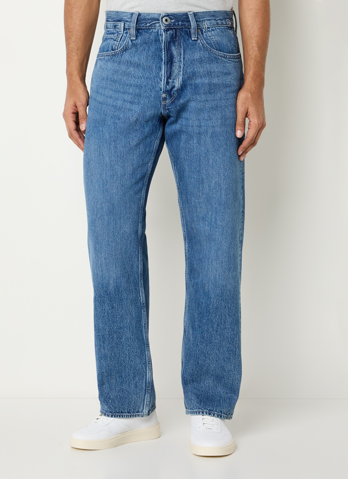 G-Star RAW Deeggie straight leg jeans met medium wassing - detail 4 indigo