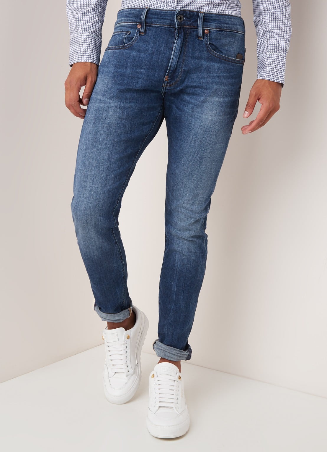 G-Star RAW Elto skinny jeans met medium wassing - detail 2 indigo