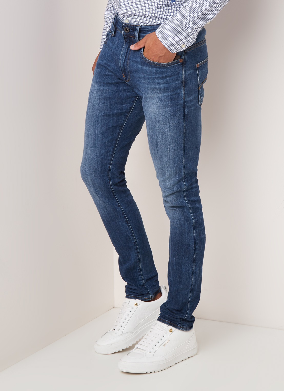 G-Star RAW Elto skinny jeans met medium wassing - detail 3 indigo