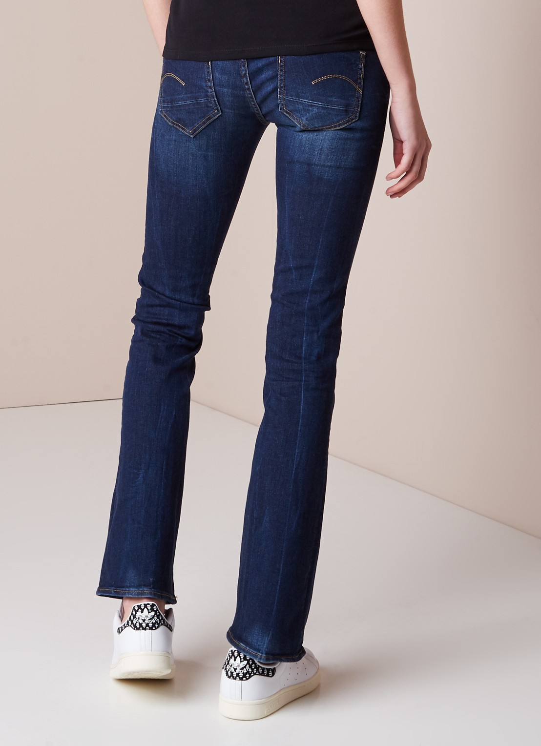 G-Star RAW G-Star RAW Midge mid waist flared fit jeans met faded look - achterkant indigo