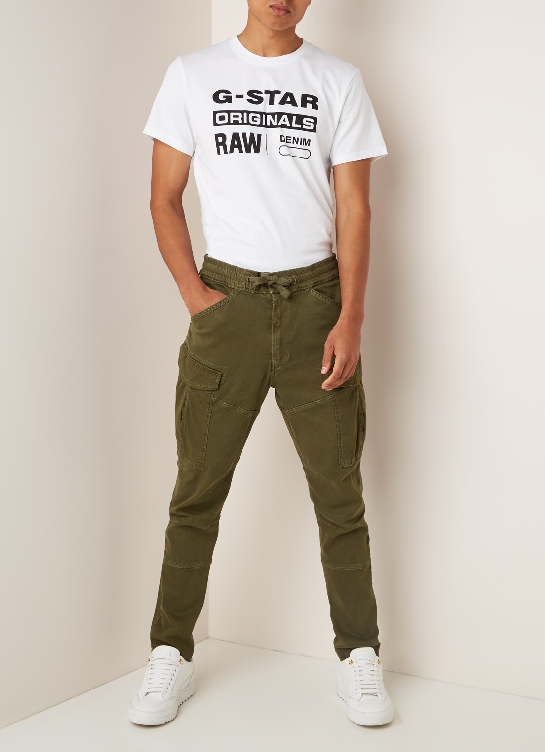 G-Star RAW Graphic T-shirt met tekstopdruk - voorkant 4 wit
