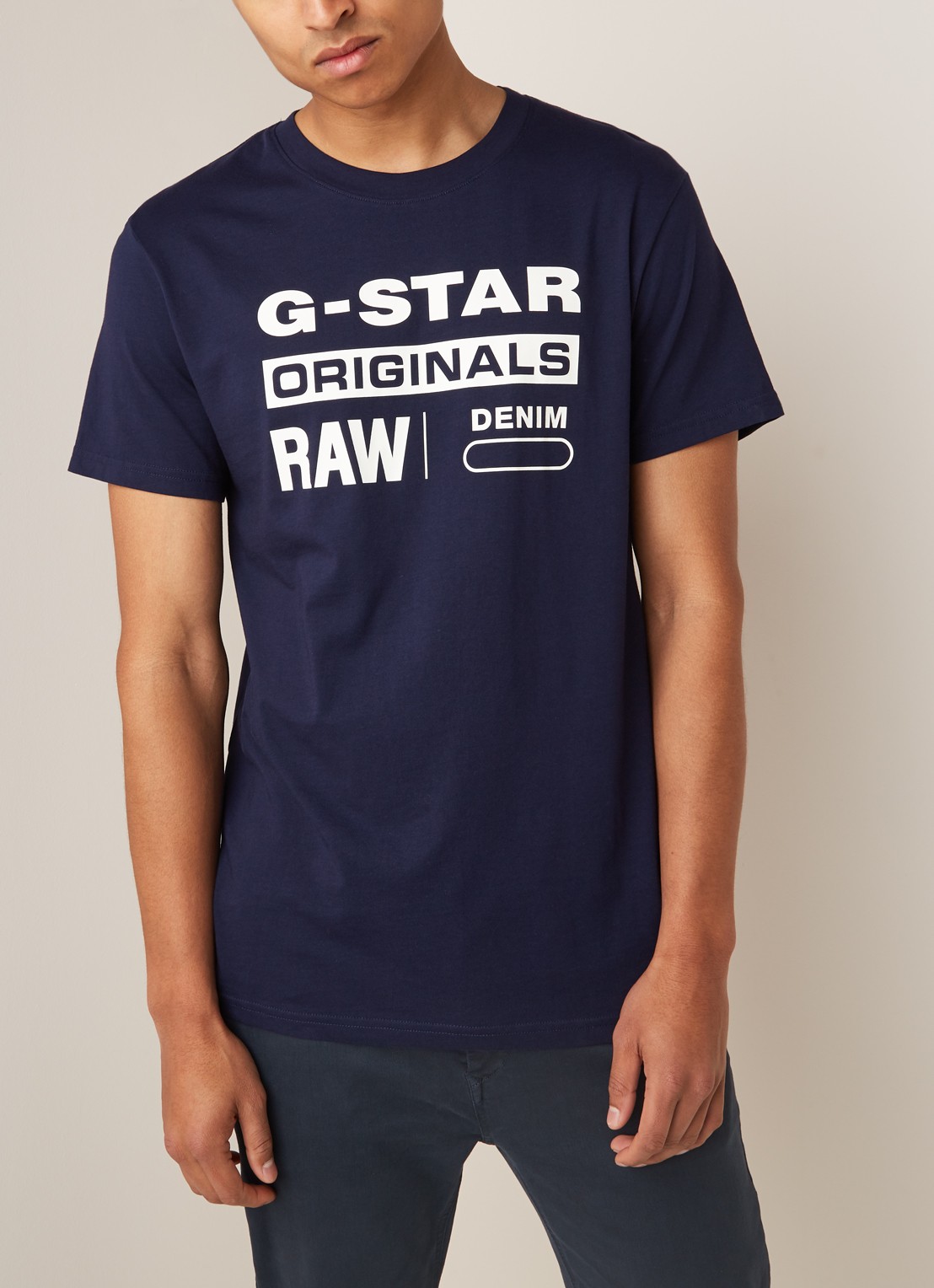G-Star RAW Graphic T-shirt met tekstopdruk - detail 4 royalblauw