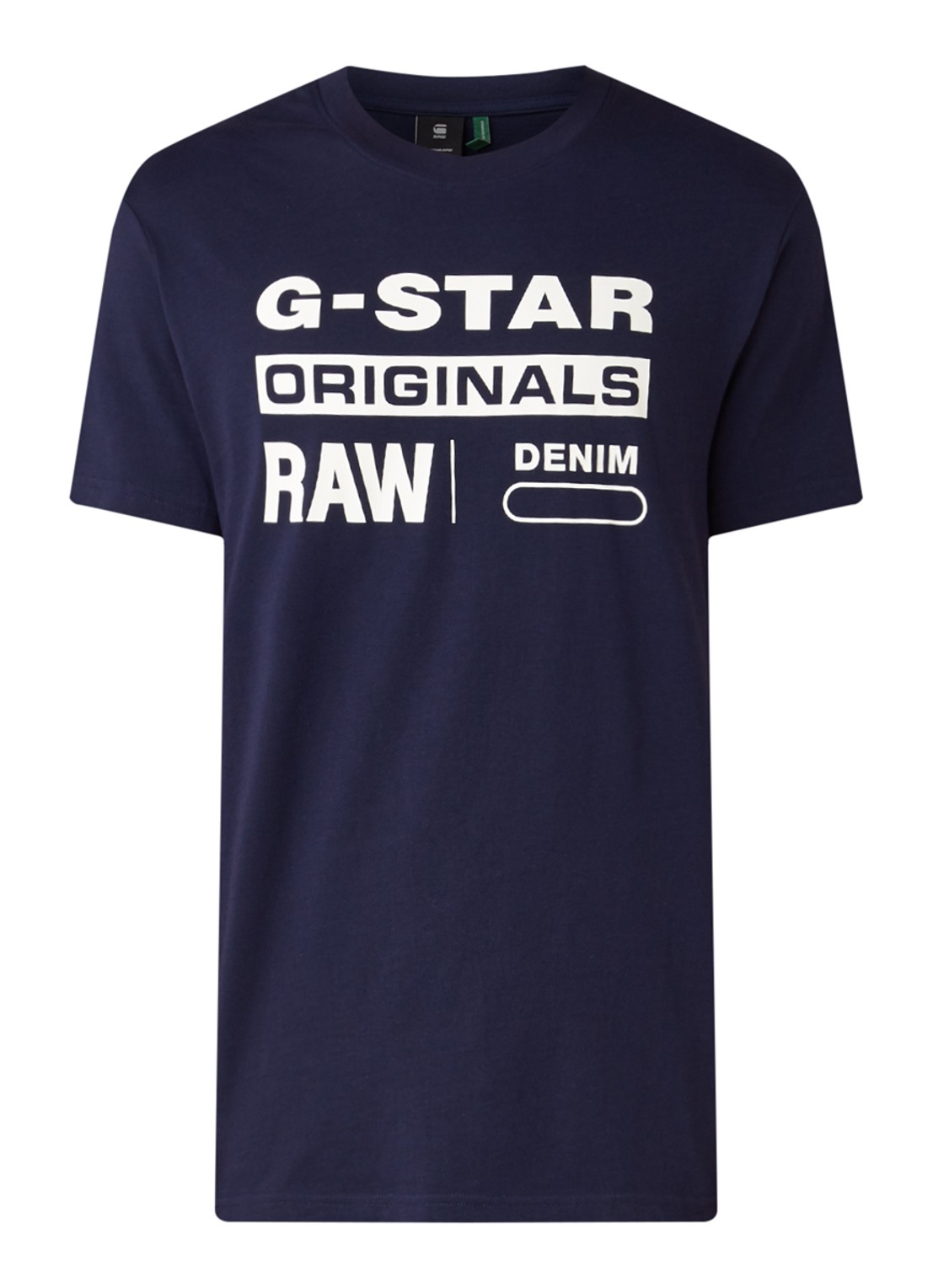 G-Star RAW Graphic T-shirt met tekstopdruk - voorkant 2 royalblauw